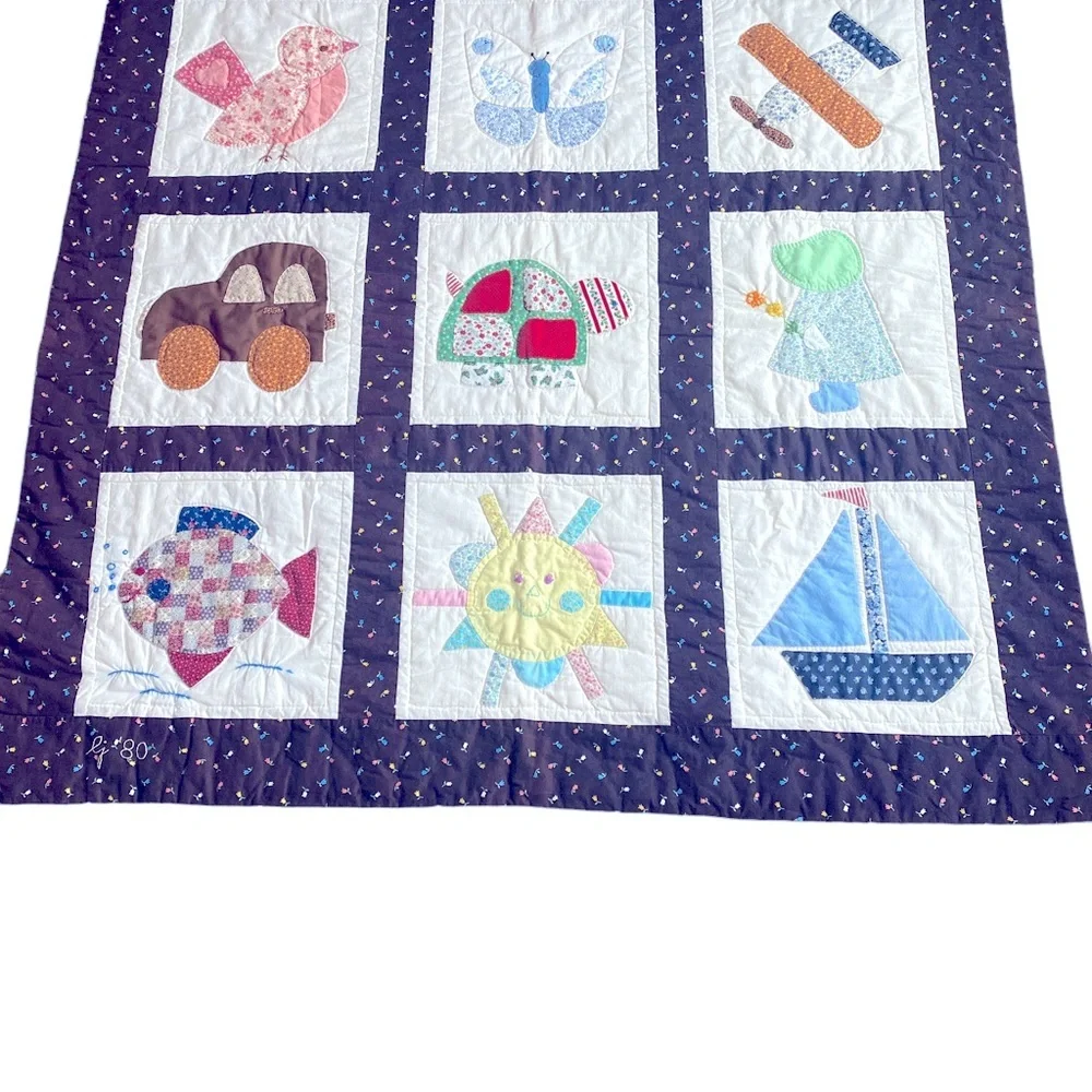 Quilted Boys Blanket or wall hanging  Airplanes, Sailboats, Car and more